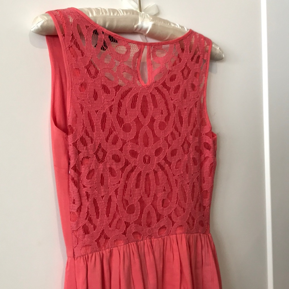 Peach Aqua Dress w Lace Back, size S
